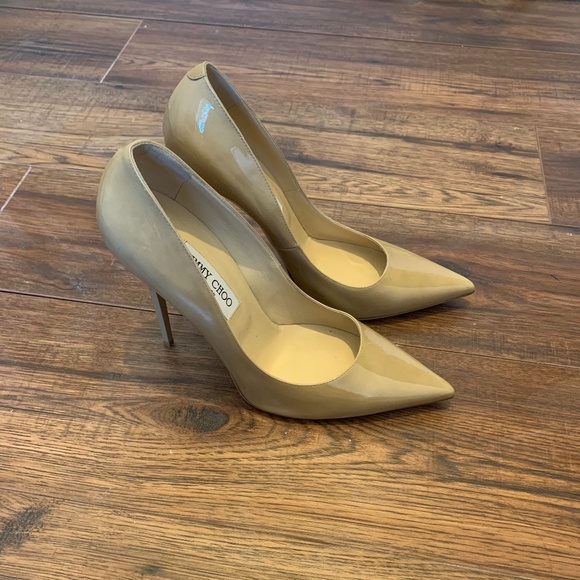 Jimmy Choo Anouk Nude Patent Leather Pump Size 41 - Picture 2 of 8